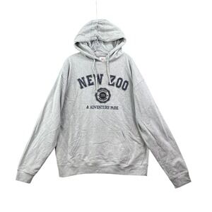 Crazy Apparel Hoodie Men's XL Gray Zoo‎ Suamico Wisconsin Adventure Park Fleece